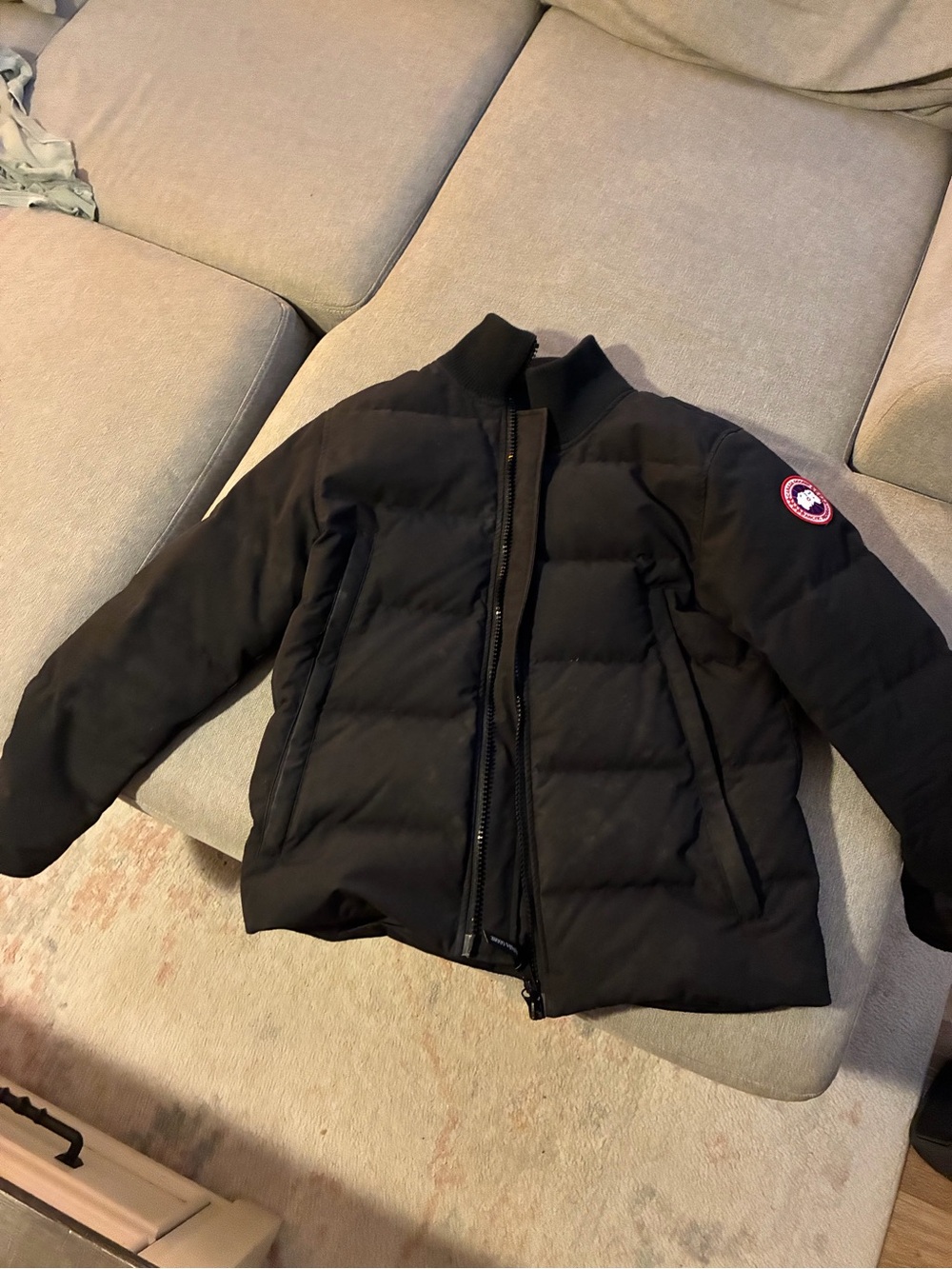 Canada Goose Black Women's Puffer Jacket with Chest Badge